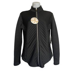 Tail Full Zip Textured Golf Jacket Womens XS Onyx Black